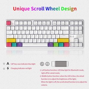 AJAZZ-teclado inalámbrico para videojuegos, 87 teclas, intercambiable, BT, con cable, modo Dual, retroiluminación RGB, programable - Product Image 5