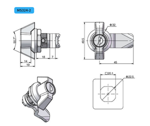 Khóa Cơ Tay Cầm Loại MS324 T Bán Chạy Với Một Tay Cầm Từ Và Khóa Cửa Có Lỗ Khóa - Product Image 2