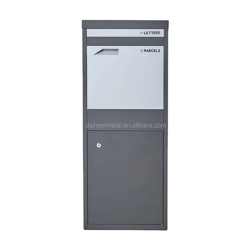 Galvanized Steel Security Wall-Mounted Grey Letter Parcel Delivery Box Foldable Drop off Box for Apartment Use