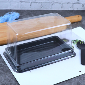 Şeffaf kapak ile pişmiş gıda kutu kek rulo pişirme kutuları dikdörtgen kek dilim konteynerler - Product Image 6