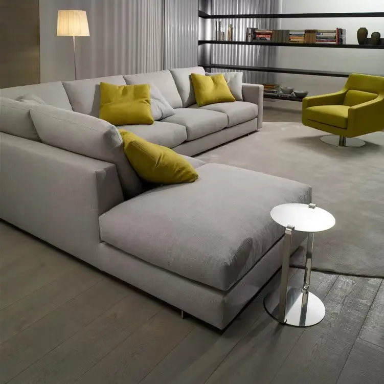 Salón muebles seccionales sofá sala de estar en forma de L conjunto de sofá tela de diseño al por mayor personalización nórdica moderna muebles para el hogar