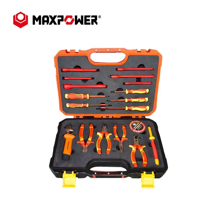 Maxpower 19 peças kit de ferramentas isoladas caixa de ferramentas mecânica 1000V ferramenta de reparo eletricista