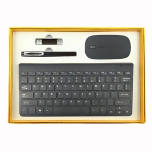Juego completo de teclado y ratón inalámbricos para ordenador, conjunto completo de miniteclado y ratón Delgado 4 en 1, regalo de metal, negro, para negocios y oficina - Product Image 6