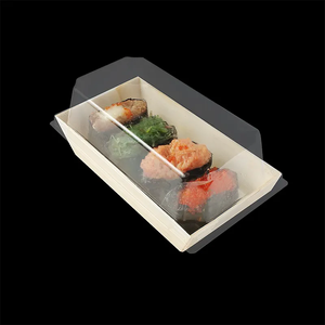กล่องไม้สำหรับซื้อกลับบ้านซูชิทำจากไม้แท้ปกป้องสิ่งแวดล้อม - Product Image 4