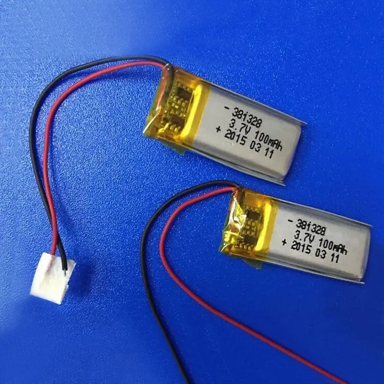 381328 مصانع تصنيع المعدات الأصلية بطاريات 3.7v 100mah 130mah ليثيوم بوليمر بطارية قابلة للشحن