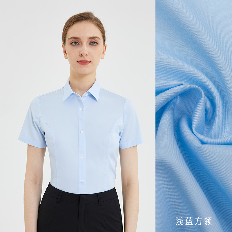 Azul claro - Manga corta - Mujer - Cuello cuadrado