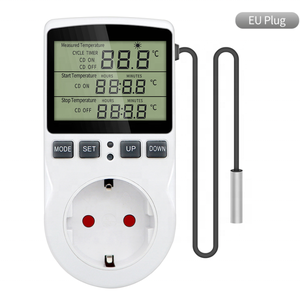 Thermostat Digital Temperature <strong>Controller</strong> Socket Outlet With <strong>Timer</strong> Switch <strong>Sensor</strong> Probe