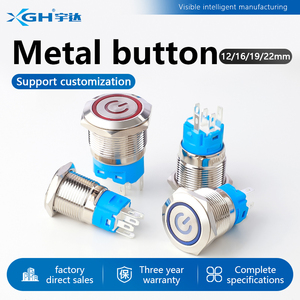 Benutzer definiertes Logo IP67 Wasserdichter 1NO Kombinations-Druckknopf schalter mit Power <span class=keywords><strong>Indicator</strong></span> Ring Metall tastensc halter