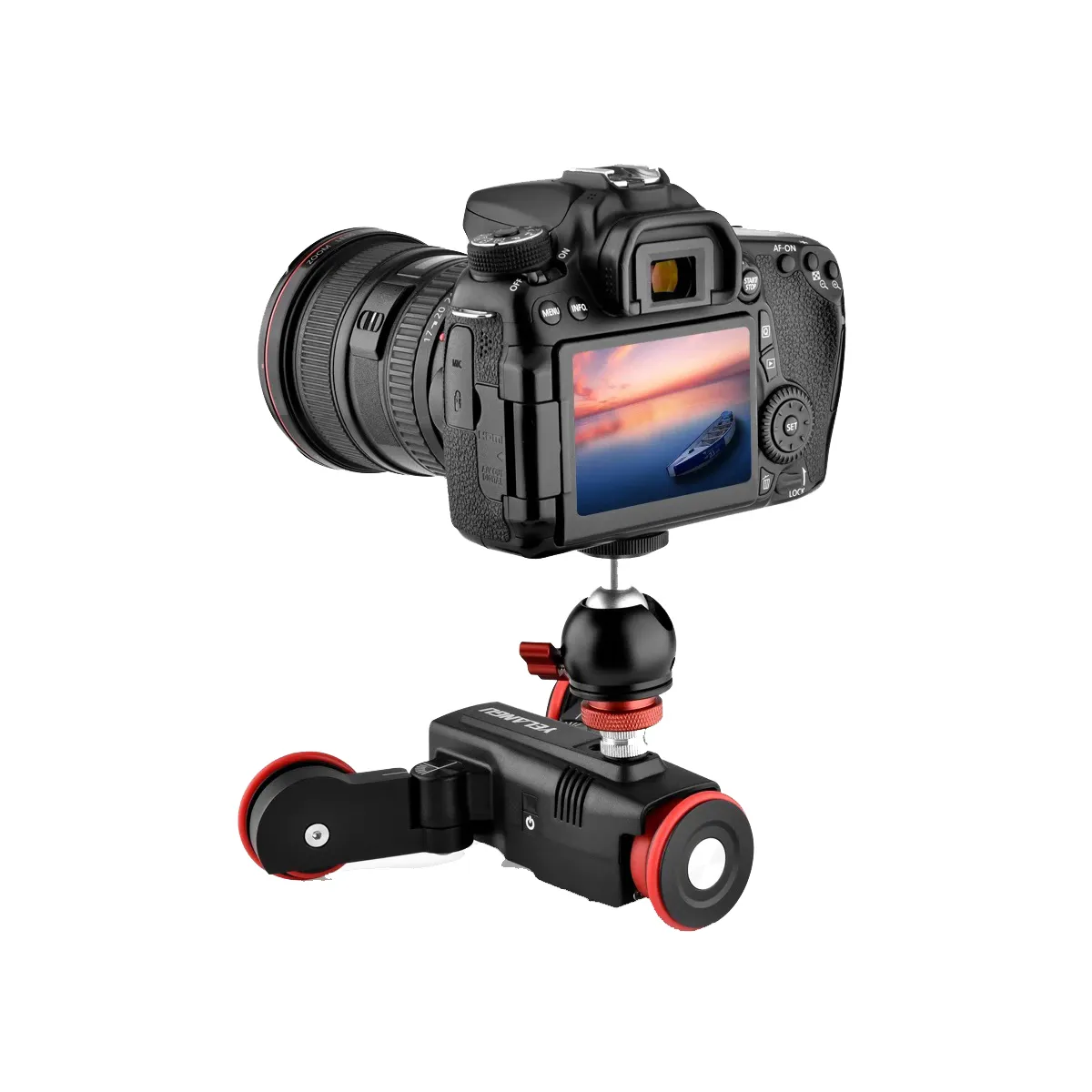YELANGU L5G motorlu kamera kaymak otomatik Video Dolly araba raylı sistemler DSLR kamera için Sony iPhone uzaktan kumanda ile