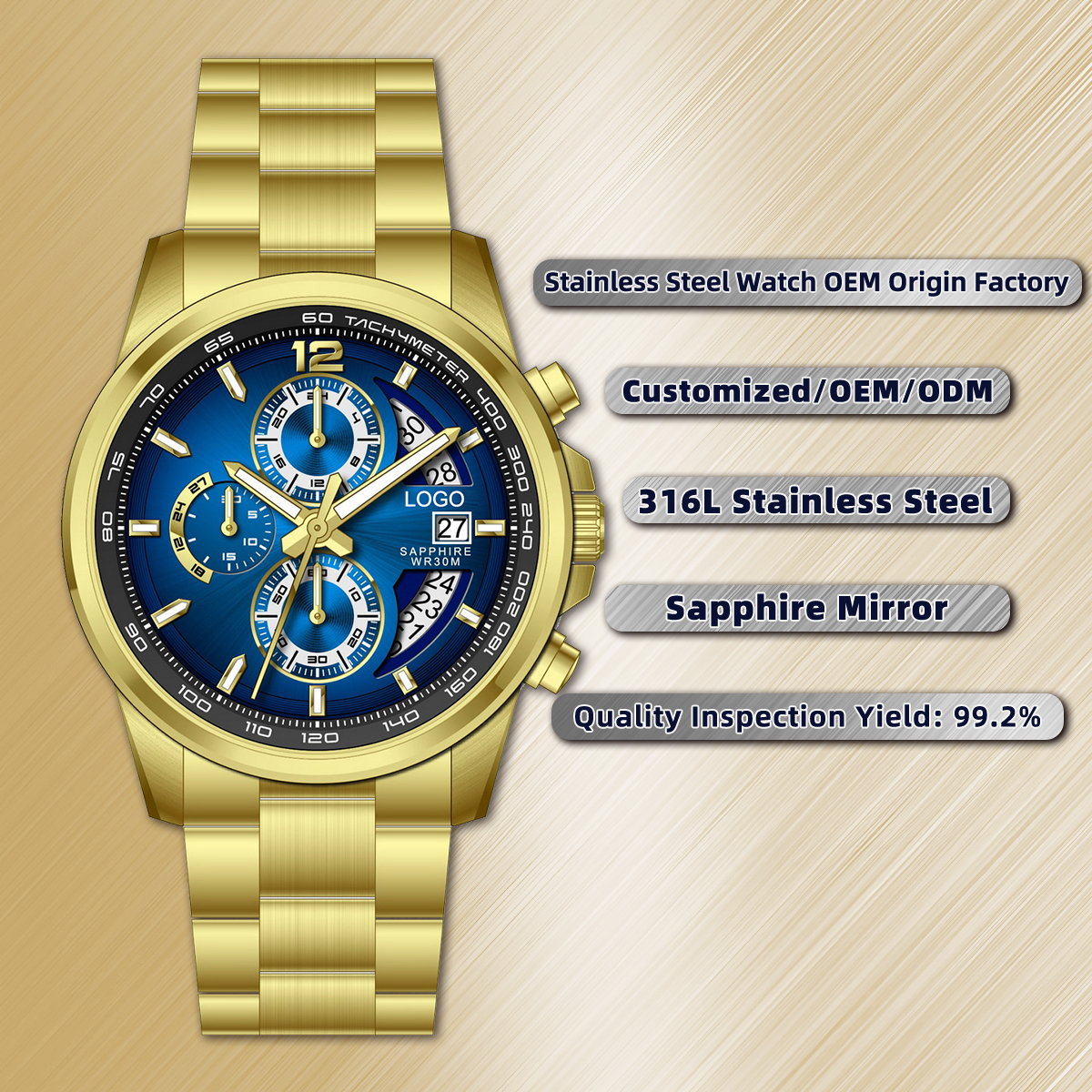 Gold/Black/Blue/Blue