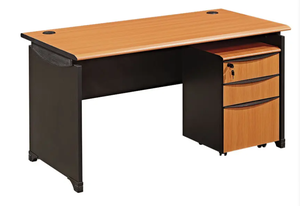 Wooden <strong>Computer</strong> Desk with <strong>Three</strong> Drawers - Compact and Minimalist Office Desk <strong>for</strong> Reception Use - Product Image 5
