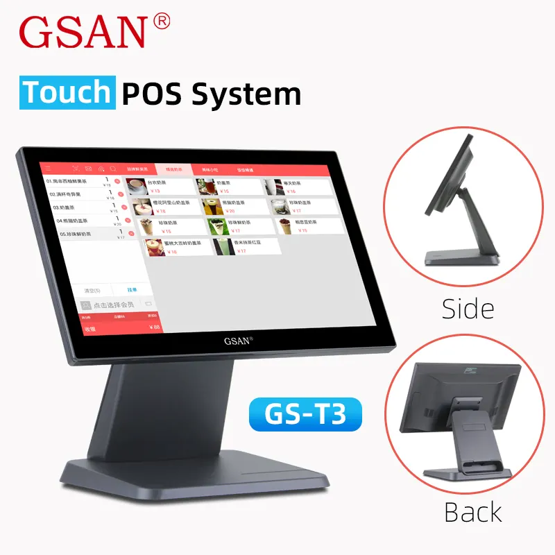 Chuyên nghiệp 15.6 inch điện dung POS tất cả trong một màn hình cảm ứng POS màn hình cho siêu thị