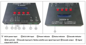 K-4000C SD-карта пиксельный светодиодный контроллер оригинальный ws2812 , SPI/DMX DC5V/DC12-24V программируемый dmx светодиодный контроллер света