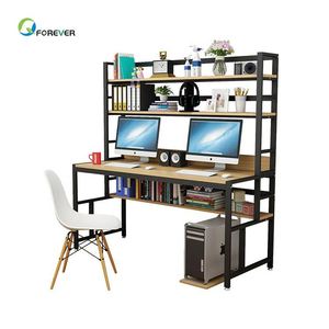 Economy <strong>Simple</strong> <strong>Computer</strong> <strong>Desk</strong> <strong>Simple</strong> Modern Double <strong>Desk</strong> With Bookshelf - Product Image 1