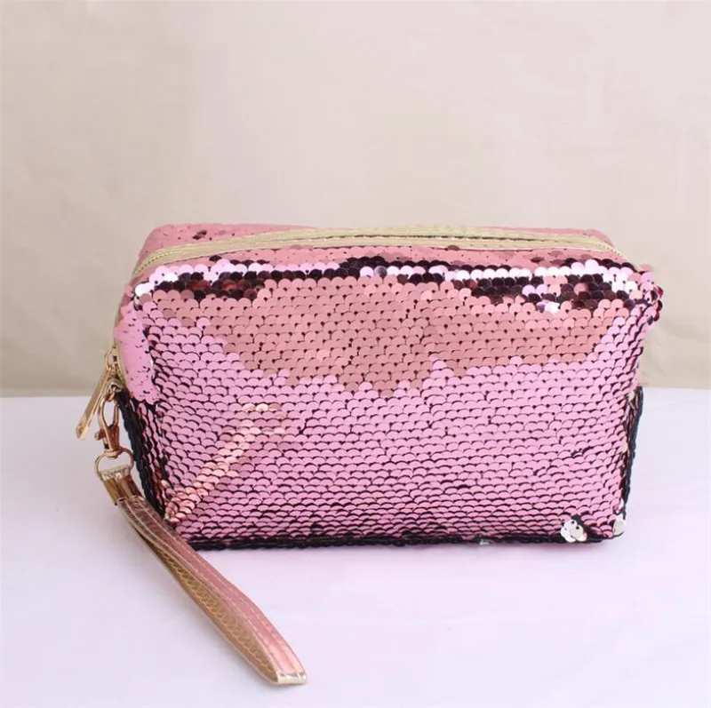 HZAILU новые модные женские розовые милые сумки с блестками для кистей для макияжа косметичка