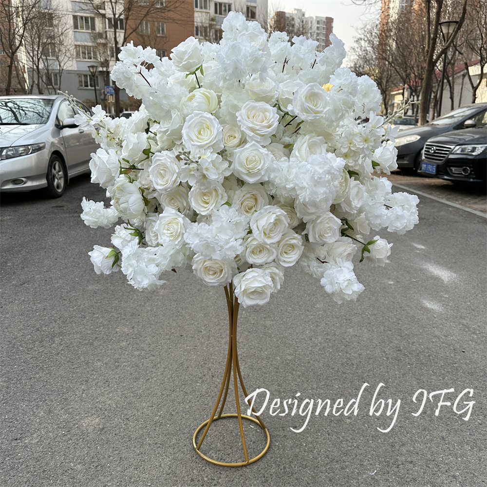 Bola de flor blanca de 65cm de diámetro 10