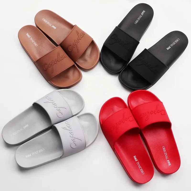 luxury rubber sole custom sliders women, summer slip on unisex custom logo slides footwear sandals men with logo
