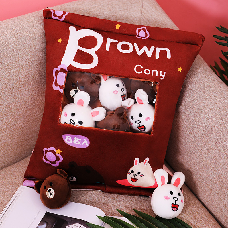 Brown rabbit white cat (contains 8 balls)