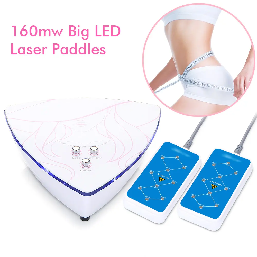 Mychway almofadas laser portátil de led, emagrecimento do corpo, máquina laser de lipo