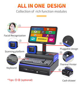 Zhongji nuovo Ultra-sottile 15.6 pollici Touch Screen <span class=keywords><strong>Display</strong></span> tutto in uno Pc I3 Caisse Enregistreuse sistemi completi Pos