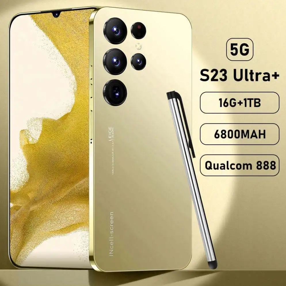 Navidad nuevo S23 Ultra + diseño plegable teléfono móvil 7,3 pulgadas gran pantalla HD 8800mAh con 2 tarjetas SIM celular teléfono inteligente Flip6