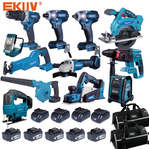 EKIIV Completest Set with Work Light <strong>Tool</strong> <strong>Bags</strong> 18V Portable Lithium Wood Working Produce DIY and Industrial Install Combo Kits - Product Image 3