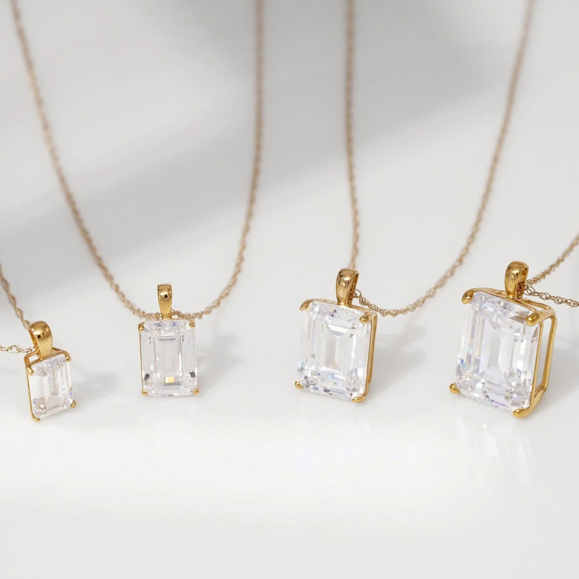 Emerald Solitaire Pendant Necklace