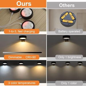 Rechargeable Battery Operated Picture Lights 3 Colors LED Wireless Frame Light <strong>with</strong> <strong>Dimmer</strong> Timer &amp; Remote Control Wall <strong>Lamps</strong> - Product Image 6
