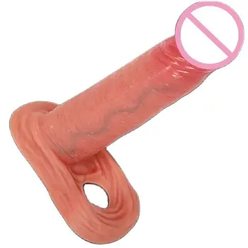 Wiederverwendbare verlängerung penis sleeve silikon realistischer penis riesiger dildo enhancer für erwachsene männer sexspielzeug