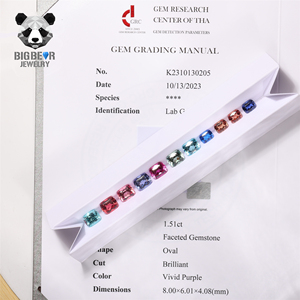 Gemme sciolte di zaffiro create da laboratorio con pietre preziose in zaffiro multicolore