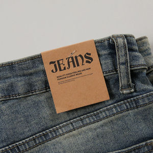 Etiquetas de precio de papel personalizadas al mejor precio, etiquetas colgantes de papel Kraft, bucle de cuerda para ropa de marca privada - Product Image 1