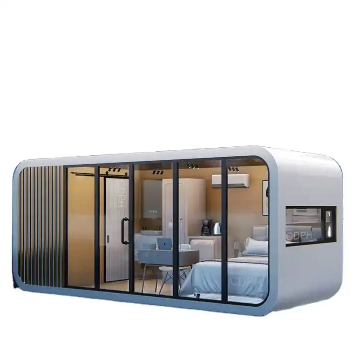 Modern tasarım modüler prefabrik ev elma kabin yaşam konteyneri evler kapsül otel minik ev