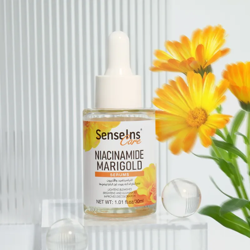 OEM özel etiket organik niacinamide marigold serum nemlendirici küçülen gözenekler nemlendirici beyazlatma yüz serumu