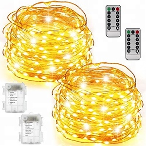 2m 20led Warmweiß Holiday Fernbedienung Batterie betriebene LED Kupferdraht Lichterkette - Product Image 2