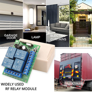 <strong>DC12V</strong> 10Amp 4CH Relay Receiver and Transmitter for Garage Door 433Mhz Universal Wireless <strong>Remote</strong> Control - Product Image 2