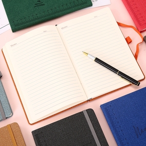 Quaderno diario giornaliero con copertina rigida in lino A5 personalizzato con copertina in tessuto con rilegatura elastica - Product Image 3