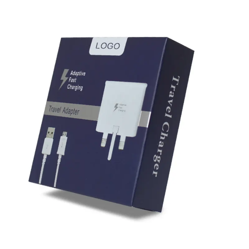 Пользовательский серебристый картон cmyk бумажная коробка печать зарядное устройство кабель упаковочная коробка пустая коробка для мобильного телефона зарядное устройство упаковочная коробка