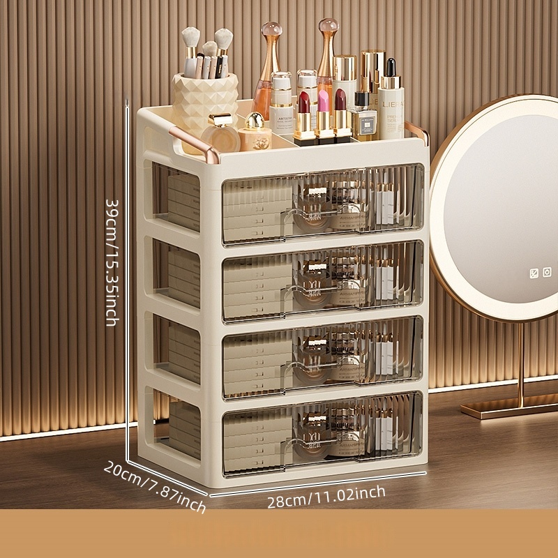Cream White-4 tier 4 drawer
