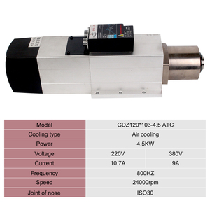 数控220V 380V ATC 800hz 24000转/分IS030空气冷却主轴电机4.5千瓦10.7a 9A主轴电机机床主轴电机 - Product Image 5