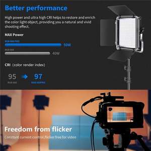 Neewer ไฟวิดีโอ Led 530/ 660 PRO RGB,ชุดซอฟต์บ็อกซ์ควบคุมด้วยแอป360สีเต็มรูปแบบ50W ไฟวิดีโอ CRI 97 2แพ็ค