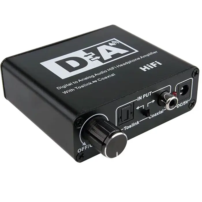 Convertidor de audio Digital a analógico, decodificador amplificador de auriculares con Coaxial Toslink