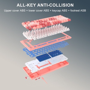 82-Key 75% Ba chế độ tùy chỉnh màu sắc bàn phím cơ RGB sáng Gasket giao diện USB hot-swappable trục khối lượng Knob Key - Product Image 4