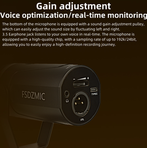 Dynamic <strong>Microphone</strong> Built-in Headset <strong>Output</strong> Sound Insulation for Podcasts Live Broadcast and Games