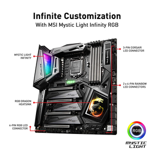 MSI MEG Z390 GODLIKE LGA1151 (Intel 8th and 9th Gen) M.<strong>2</strong> USB 3.<strong>1</strong> DDR4 Wi-Fi SLI CFX Extended ATX Z390 Used Gaming Motherboard - Product Image 3