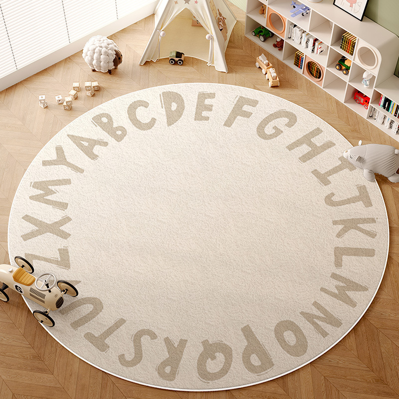 Terciopelo Persa Estilo S - Letras Alegres (Blanco Roto)