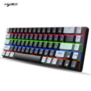 HXSJ V800 Mechanical Gaming <strong>Keyboard</strong> 68-<strong>Key</strong> Electronic <strong>Computer</strong> with RGB <strong>Lighting</strong> and CE Certified Mini Laptop - Product Image 1