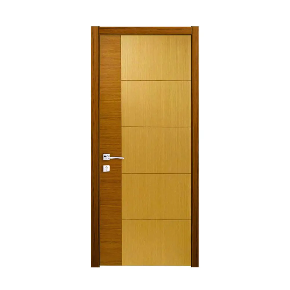 Puerta empotrada de madera con ranura, diseño único, puertas interiores acanaladas de madera maciza con marcos