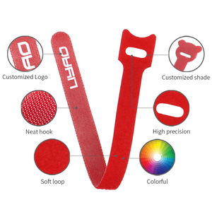 Ajustable para correa de velcro con bucle de doble gancho marcador de cable personalizado autoadhesivo buen servicio logotipo privado personalizado - Product Image 3