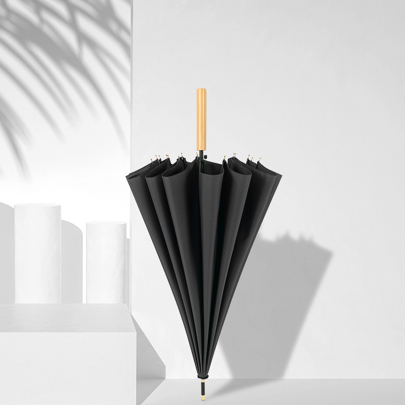 Black (straight wooden handle)