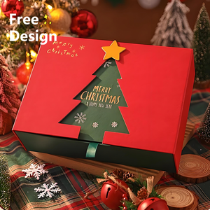 Fabrika toptan lüks Kraft kağıt kabartma baskı ile özel noel hediyesi kutuları yaratıcı noel baba parti kutusu - Product Image 3
